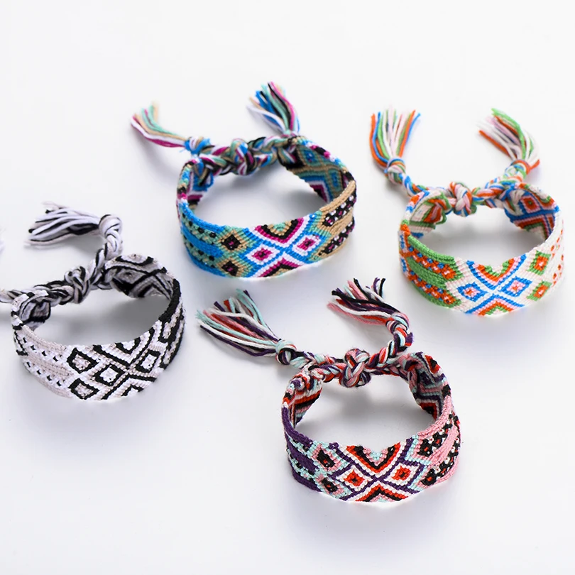 Богемные хлопковые плетеные браслеты дружбы с кисточками для женщин и мужчин, ручной работы, очаровательный браслет и браслет, этнические ювелирные изделия
