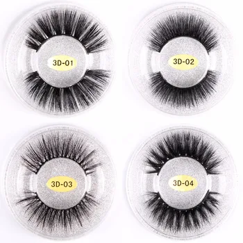 

50 Pairs Packed in Customized Cases 3D Faux Mink Eyelashes ( not 100% real mink hair ) Fiber Material 3D Effect Lashes