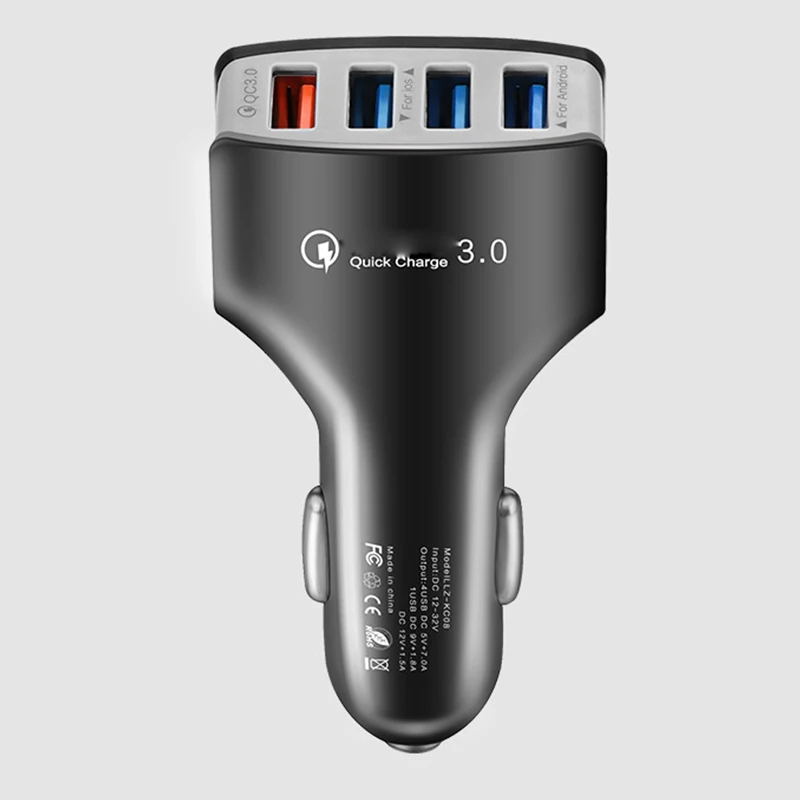 Автомобильное зарядное устройство QC30 четыре USB порта автомобильное зарядное устройство для мобильного телефона 5 в 7A Быстрая зарядка 3,0 зарядное устройство для мобильного телефона Быстрая зарядка 4 USB - Тип штекера: as photo