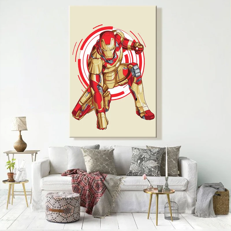 

Diy paint by numbers picture painting by numbers with kits Captain America Spider-Man Iron Man Bruce Banner Batman Avengers gift
