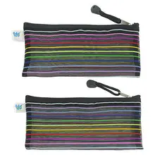 Черный сетчатый Дизайн молния нейлоновая сумка файл держатель 2 шт