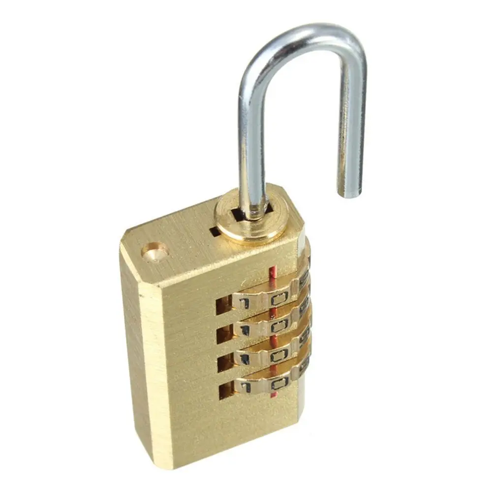 

4 Dial Digit Password Lock Combination Suitcase Luggage Metal Code Padlock Brass Padlock For Cupboard Cabinet Locker