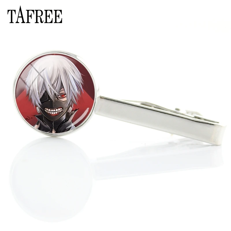 

TAFREE Exquisite Tie Clip Japanese Anime Tokyo Ghoul Glass Necktie Bar Beautiful Style Accessories Collar Decoration BTS125