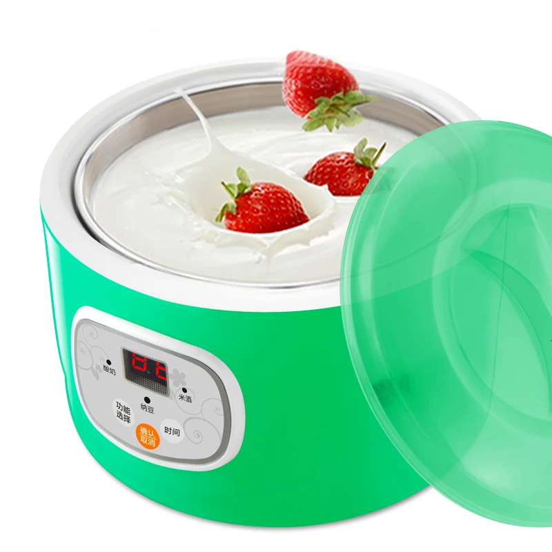 

Household Yogurt Machine Fully Automatic Yogurt Rice Wine Natto Makers with Stainless Steel Sub-cup Liner Free with Powder