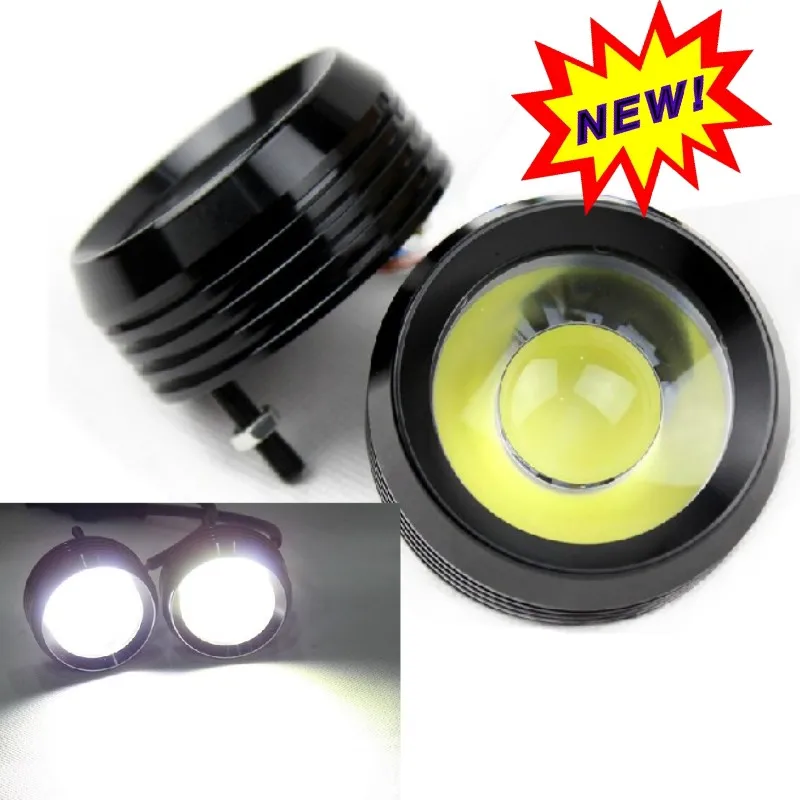 

2x 18W Led Ultra White eagle eye Car Autos daytime running DRL Round Aux Fog driving light lamp Rear reverse backup taillights