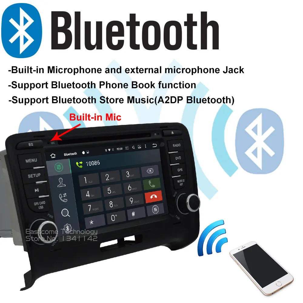 Clearance Octa Core 8 Core Android 6.0 Car DVD Player For AUDI TT 2006 2007 2008 2009 2010 2011 2012 2013 With GPS Navigation Bluetooth 14