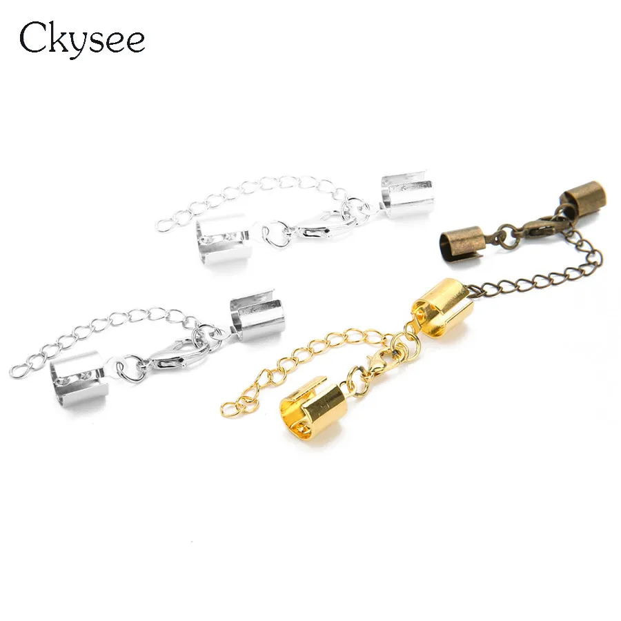 Ckysee 20 компл./лот Золотые круглые обжимные металлические концевые застежки