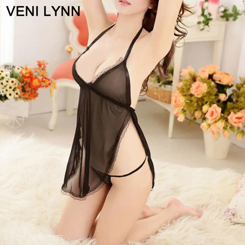 VENI LYNN Silk Romantic Nightgowns&Sleepshirts Sexy Lingerie Women Cute for Girls