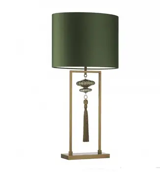 

European style table light living room tassels decorative table lamps blue green study bedroom model room desk light ZA8129