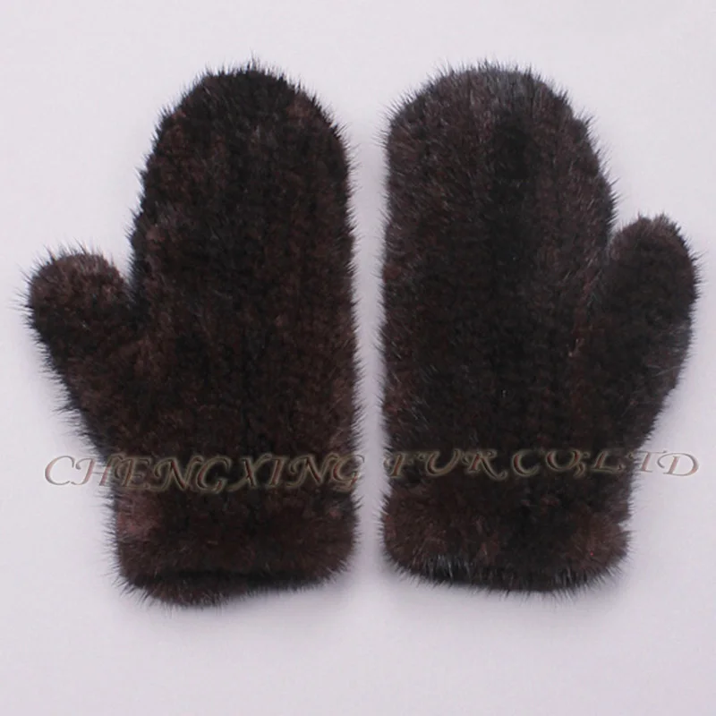 

CX-A-60G Hand Knit Real Girls' European Mink Fur Cheap Winter Fur Gloves