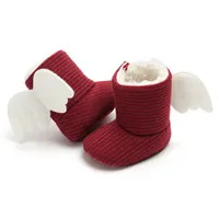 Мягкие Детские носки-ботиночки с 3D крылышками; Рождественский подарок для новорожденных; теплая детская кроватка; 0-18 месяцев - Цвет: as picture