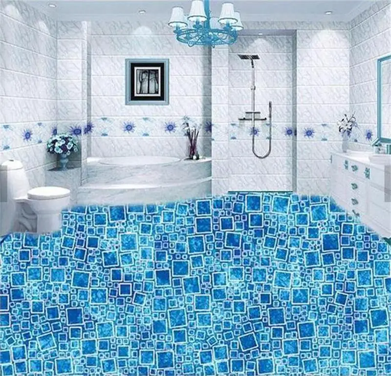 3d pavimenti in pvc 3d personalizzato pavimentazione bagno carta da parati di cristallo squisita modello 3d