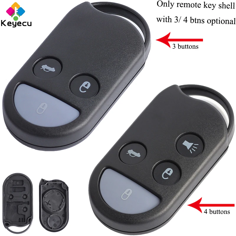 

KEYECU Replacement Remote Control Car Key Shell Case Housing - 3/ 4 Buttons Optional - FOB for Nissan Maxima A32 - Car Key Shell