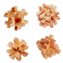 4 шт./компл. 3D деревянные пазлы Классическая игра развивающие интеллект Brain Kongming Luban Lock Дети Ранние развивающие игрушки подарок