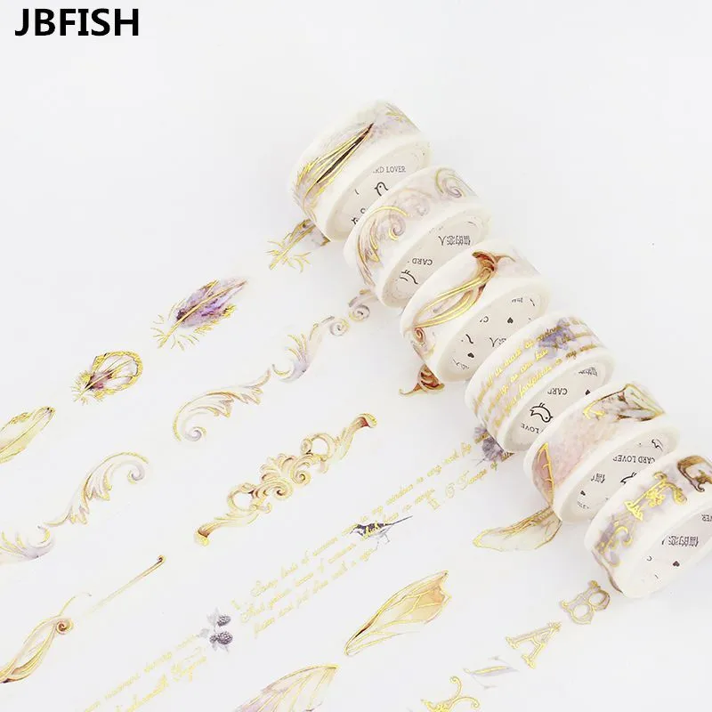 JBFISH винтажная золотая фольга позолоченная васи-лента японская наклейка из
