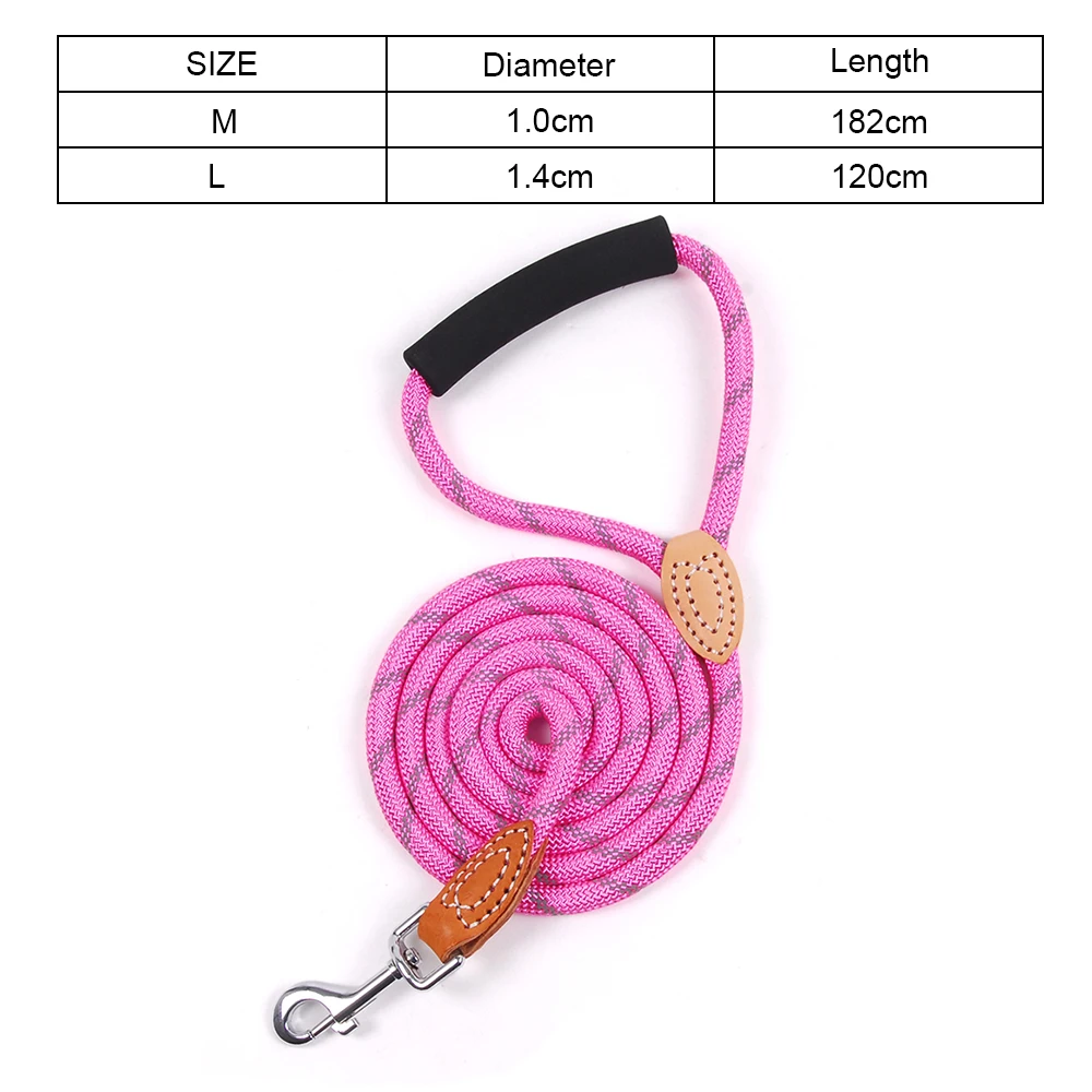 Dog Leash Rope For Medium Large Dogs Reflective Pet Lead Leash Dog-Collar Durable Dog Ropes Leashes Pet Training Walking YS0072 (8)