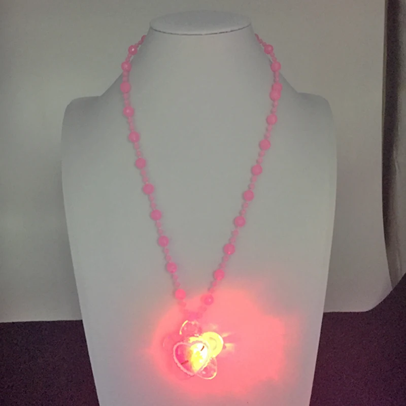 12pcs/lot led flashing necklace cartoon arcylic pendant toy luminous