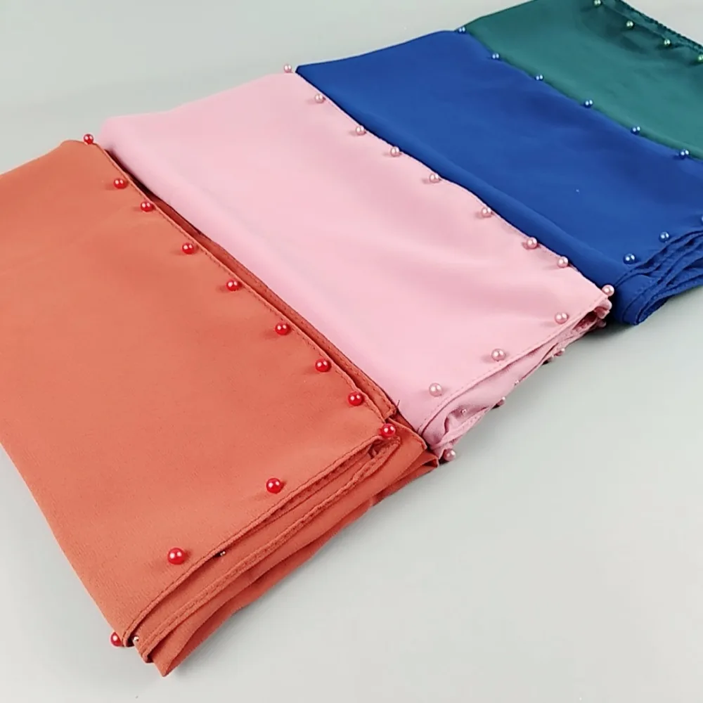 H1 20pcs High quality bead square bubble chiffon hijab 115*115cm wrap shawls scarf scarves