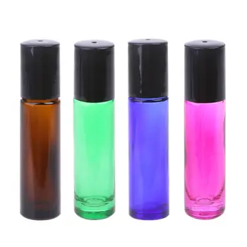 

1PC 10ML Colorful Roller Ball Glass Bottle Small For Perfume Essential Oil Empty Refillable Bottles Women Travel Mini Bottles