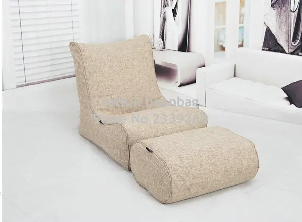 Чехол только без наполнителя-Белый фасоли мешок диван набор с стул отдыха-Гостиная Водонепроницаемый beanbag домашняя мебель набор