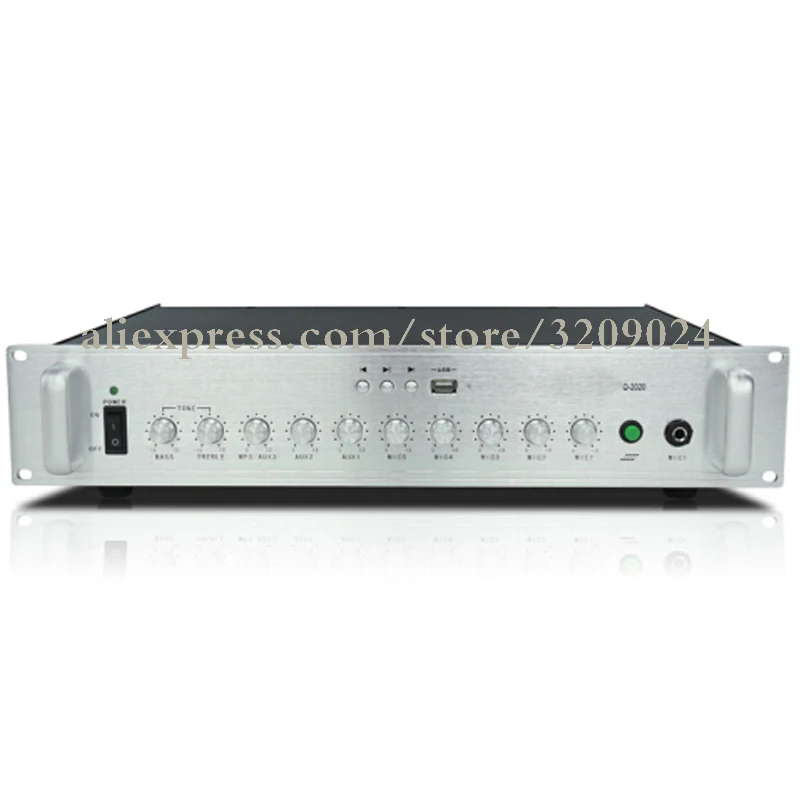 

Silver Preamplifier Campus Broadcast Intelligent System Audio Source Controller Fire Cut U Disk Microphone Hole