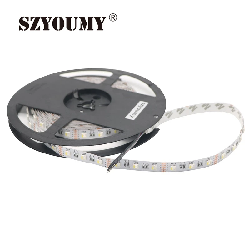 Szyoumy 24 В 12 В RGB + белый 300 светодиодный полосы 5050 гибкий светодиодный свет RGW rgbww 4 цвета в 1 светодиодный чип 60 Светодиодный/M IP20 IP65