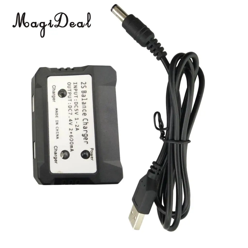 MagiDeal 2 in 1 RC Drones 2S 7.4V Balance Charger for SYMA X8C X8G X8HW Hubsan H501S H502S V262 V913 V912 B2W RC Drone Parts