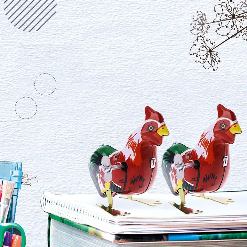 Kids Classic Chick Wind Up Clockwork Toys Jumping Mini Cock Vintage Toy Action Figures Toy For Children Kids Educatinal Toys