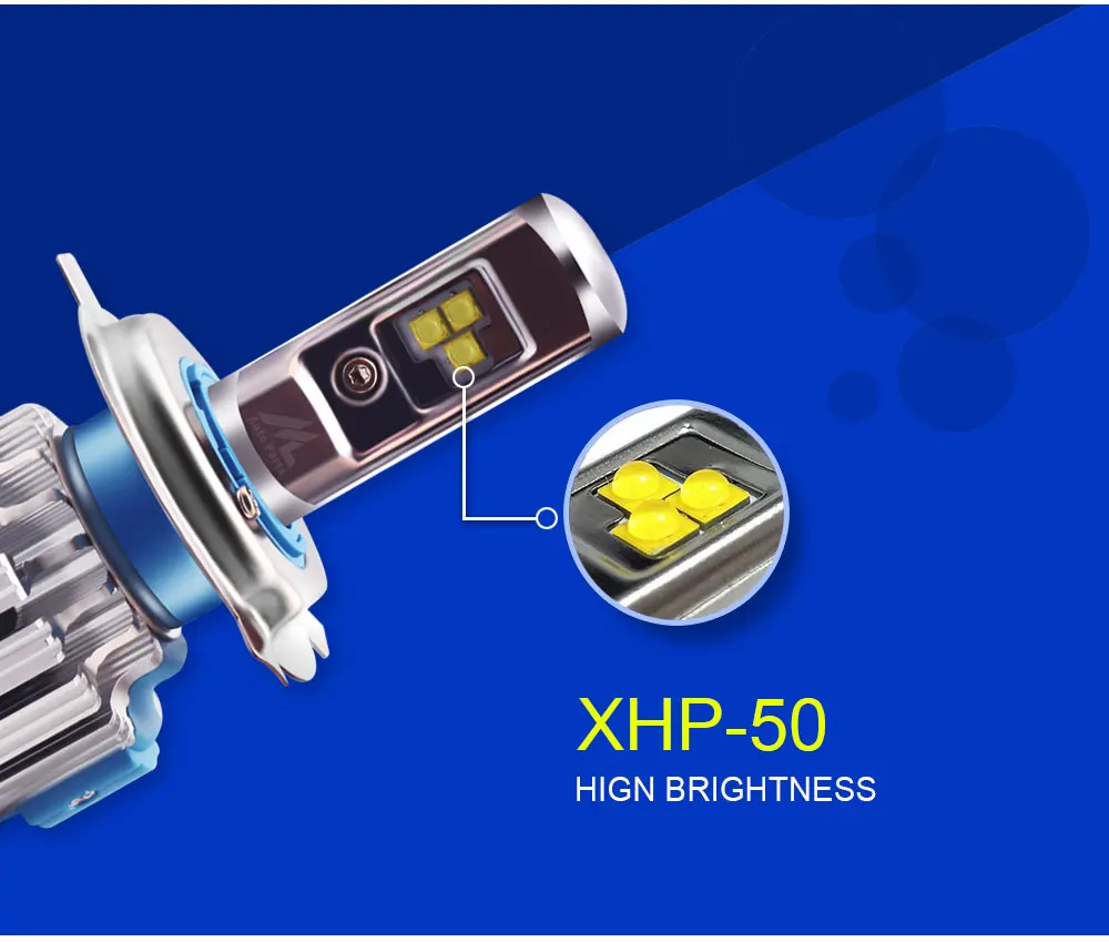 Xenplus 2 шт. автомобиль свет светодиодный H11 Turbo H4 H3 H7 H8 H9 H1 HB3 HB4 H27 H13 фара Cree чип 8000LM 12V лампа с CANBUS для авто