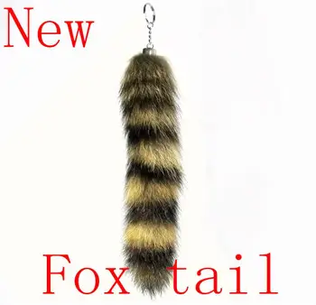 

Free Shipping purse charm real fox tail keychain