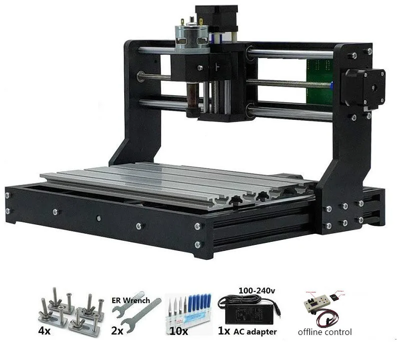 CNC 3018 PRO лазерный гравер древесины ЧПУ маршрутизатор машина GRBL ER11 Хобби DIY гравировальный станок для дерева PCB ПВХ Мини CNC3018 гравер - Цвет: with offline control