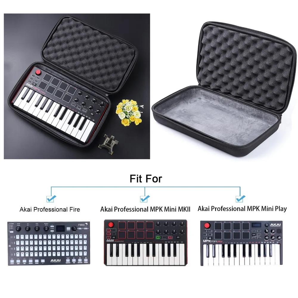  New Travel Case for Akai Professional MPK Mini MKII &MPK Mini Play 25-Key Ultra-Portable USB MIDI D
