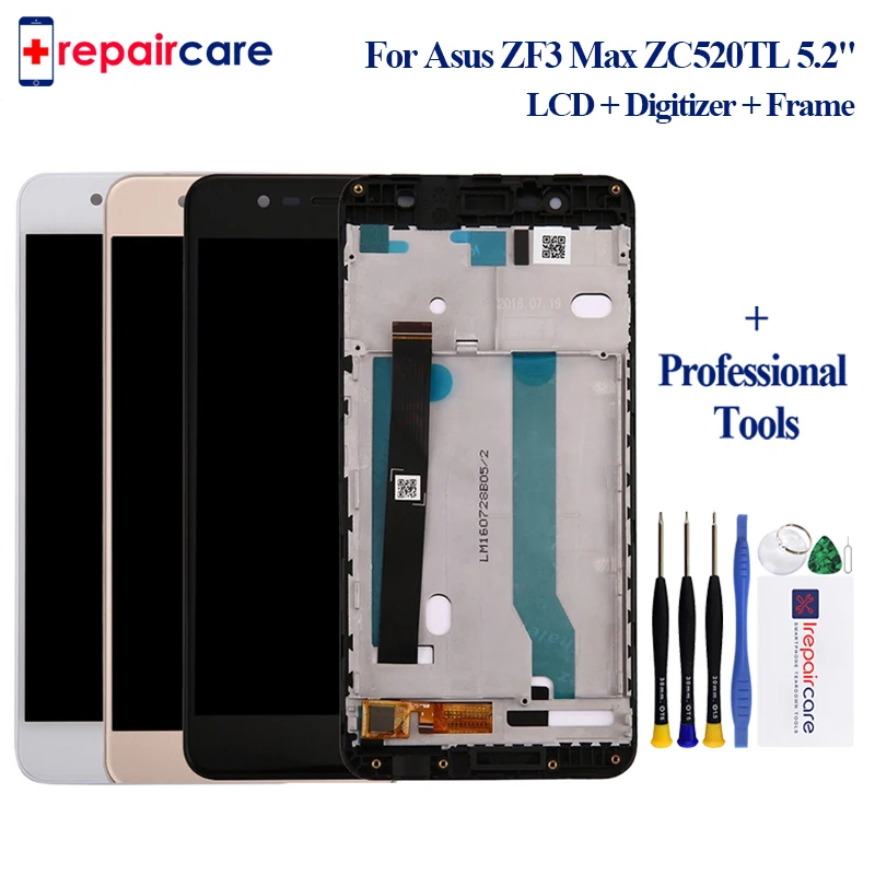 For Asus Zenfone 3 Max ZC520TL LCD Display Touch Screen Digitizer Assembly with Frame Replacement 5.2&quotFor ASUS X008D | Мобильные