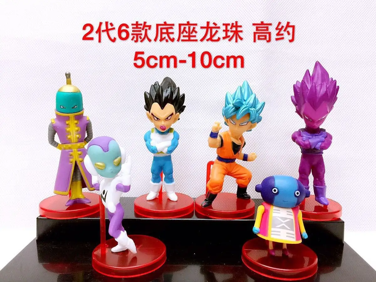 6pcs/lot New Q Dragon Balls Son Gokou Vegeta Model Action Figures Toys Children DIY Micro Landscape Decoration Props Kids Gifts