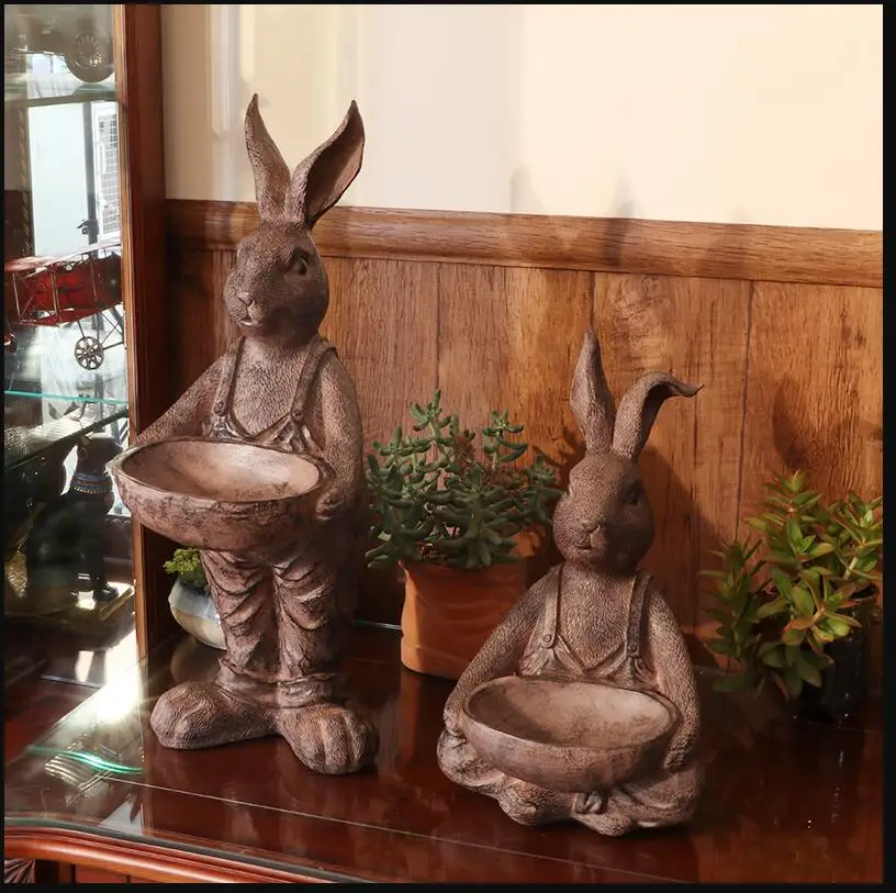 Американский настольная лампа Милая Смола ваза кролик лоток для горшков украшения для дома ремесел открытый сад цветочный горшок для суккулентных растений декоративные статуи