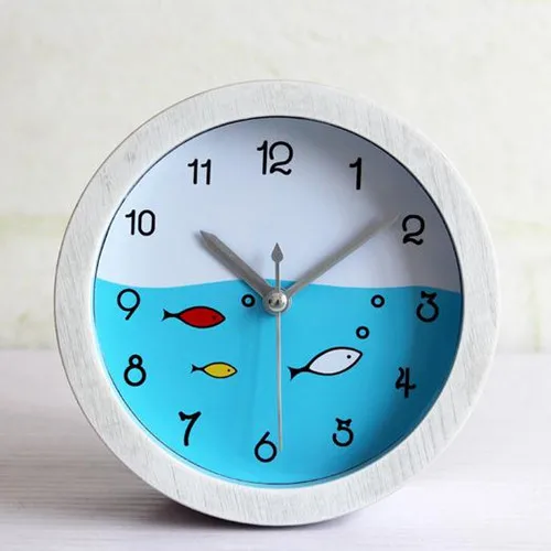 ocean style clocks vintage white wood alarm clock little fish desk