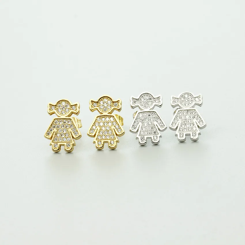 Dainty Lovely Little Girl Stud Earrings Fashion Jewelry Accessories
