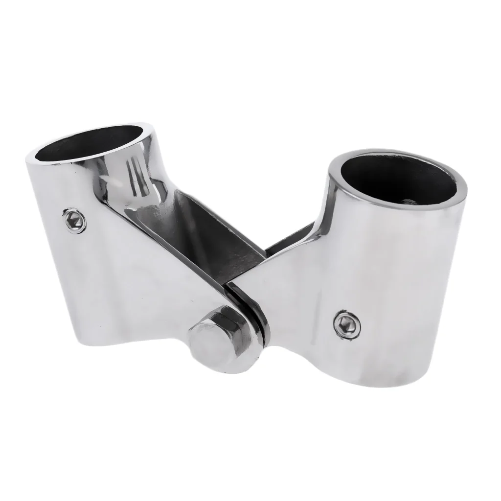 Stainless Steel Boat Rail Fittings Folding Swivel Tube Pipe Connector 22mm