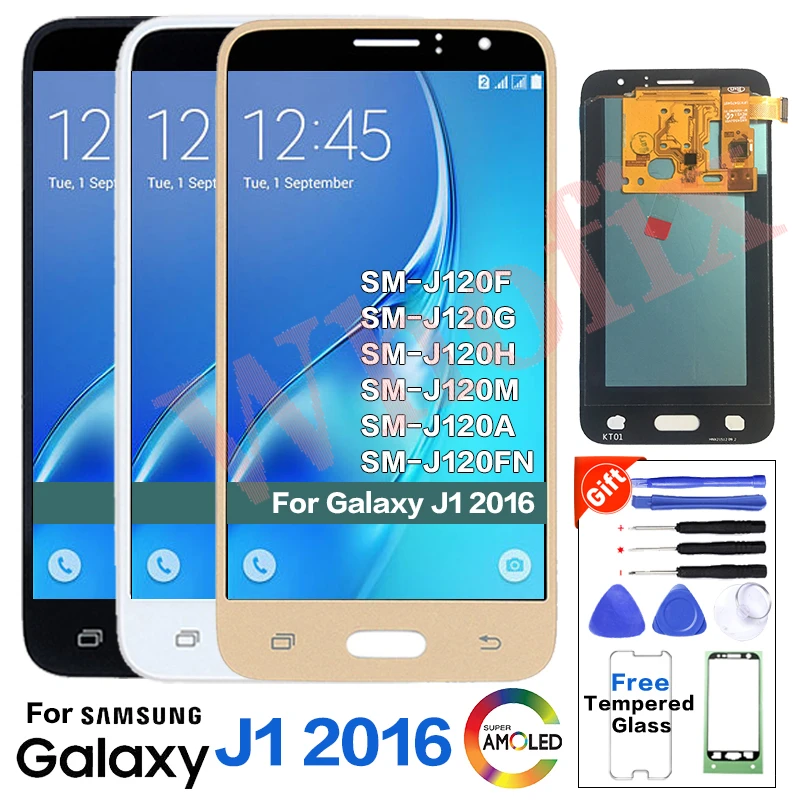 

AMOLED For Samsung J1 2016 J120 J120F Display lcd Screen replacement for SAMSUNG J120FN J120G J120H J120M J120A lcd display