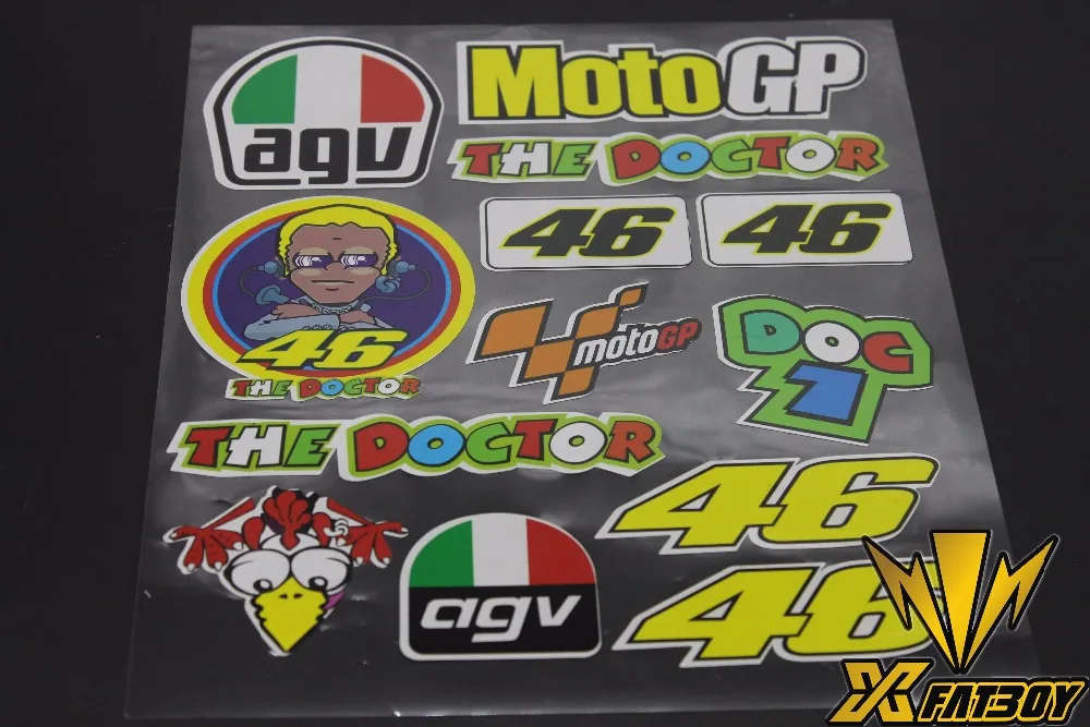 2016 Valentino Rossi Motorcycle Sticker 46 VR46 The Doctor Helmet Decal