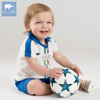 

DB7613 dave bella summer baby boys white clothing sets children sport suit kid's high quality clothes Outfits for boy