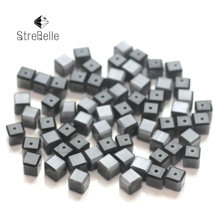 

DIY Cat Eye Beads 100PCs Cube Spacer Mixed Beads Fit DIY Women & Men Bracelet Necklace Jewelry Gifts 6*6mm free shipping