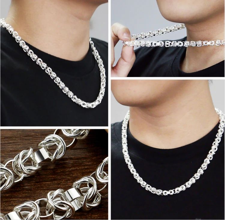 Красивый 925 стерлингового серебра мужской кулон с драконом ожерелье Модные мужские серебряные ювелирные изделия Пряжка мужское личное ожерелье
