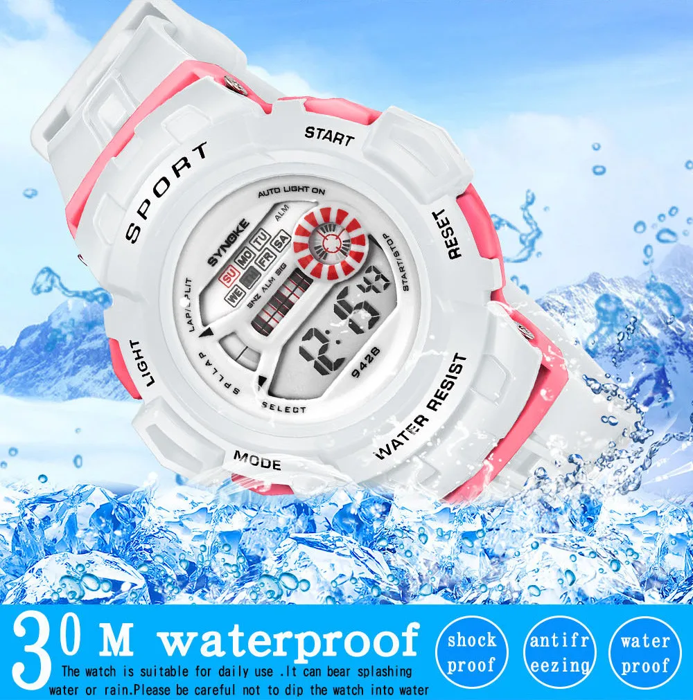 

Hot Sale Waterproof Children Watch Boys Girls LED Digital Sports Watches Silicone Rubber watch kids Casual Watch Gift 2018