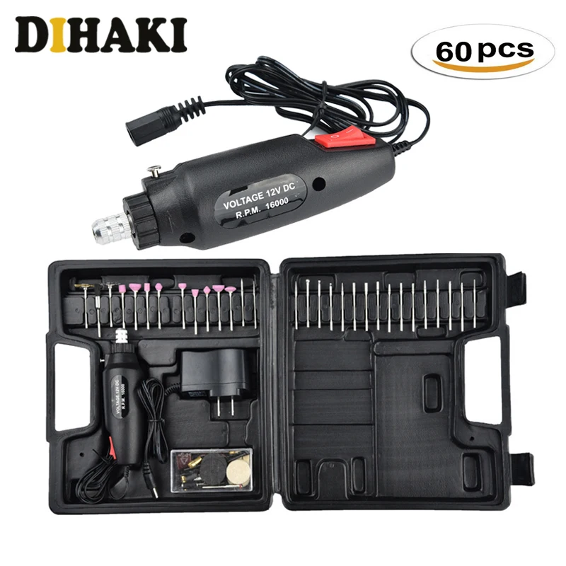 

60pcs Mini Electric Drills Grinder Engraving Pen Grinder Rotary Tool DIY Home Wood metal engraving Grinding Polish Cutting Tools