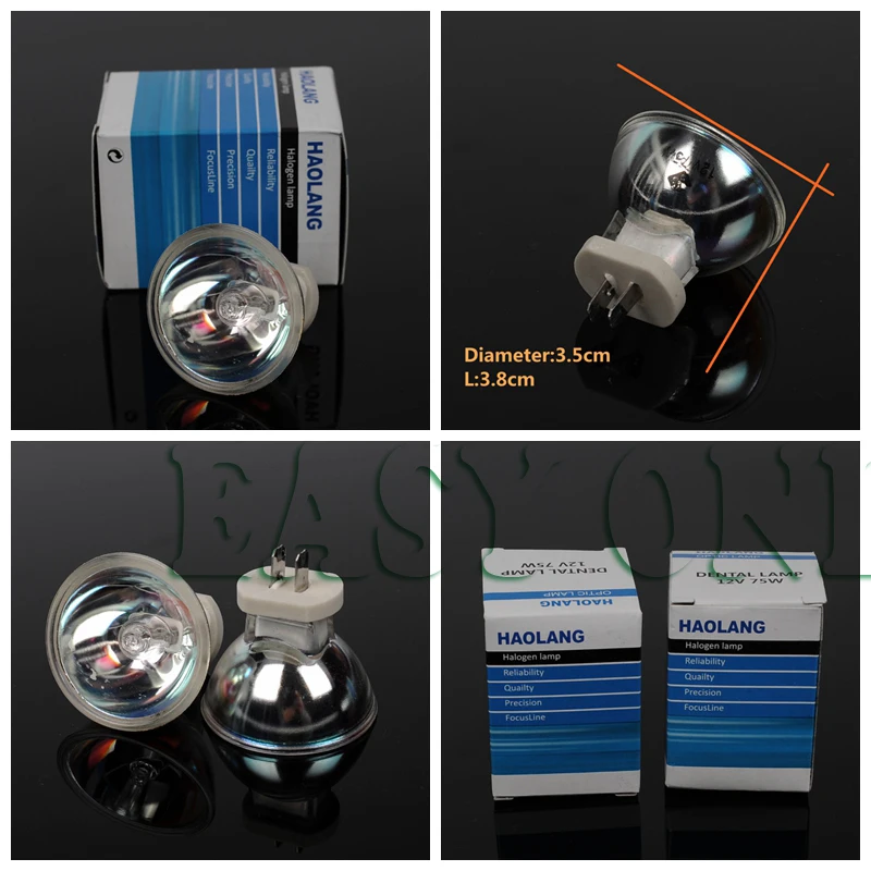 1Pair Dental Halogen Bulb lamps for Dental Curing Light 12V 75Win Teeth Whitening from Beauty