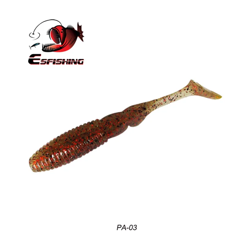 Pesca Рыболовная Приманка Мягкая силиконовая 8 шт. 7,5 см/4,6 г Esfishing Ammonite Shad " кренкбейт Карп Снасти для ловли форели зеленый Спиннер - Цвет: PA03