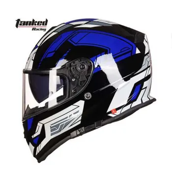 

2019 New EUR ECE Certification Tanked Racing Double Lens Anti-fog Motorcycle helmets Full Face Moto Helmets Made of ABS PC visor