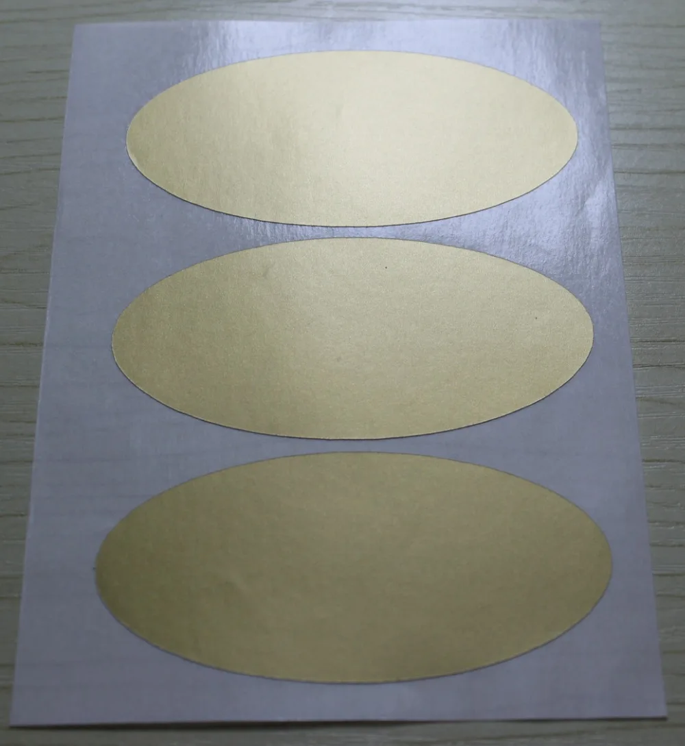 6.5x3.5cm Metallich Gold Oval Sticker Labelsin Stickers from Home