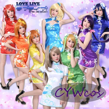 

Love Live Cheongsam Unawakened All Member Hanayo Umi Maki Honoka Cosplay Costume Chinese Dress Women Jumpsuits Suits Costumes